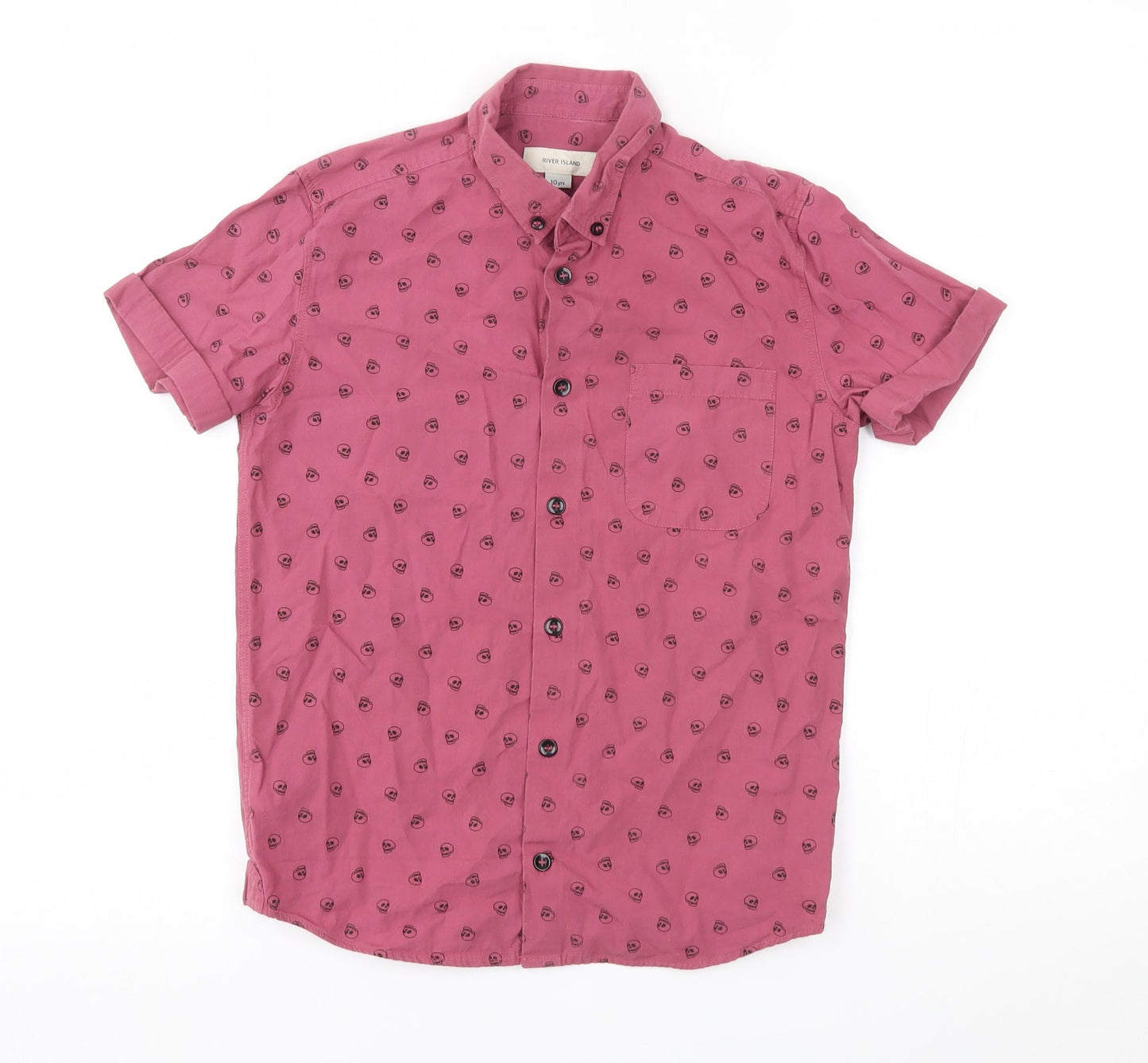 River Island Boys Pink Polka Dot  Basic Button-Up Size 10 Years