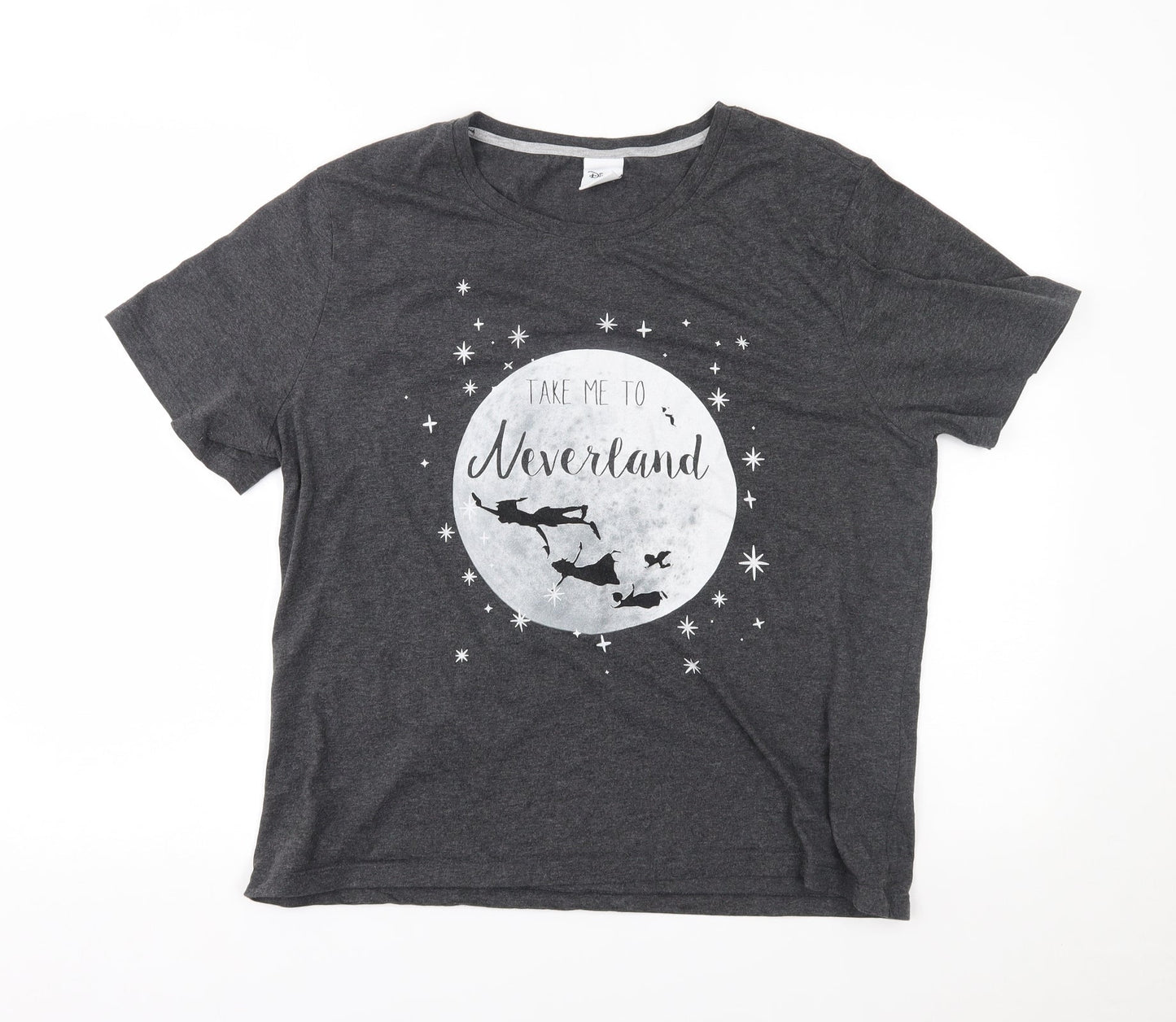 New Look Womens Grey    Pyjama Top Size L  - take me to neverland