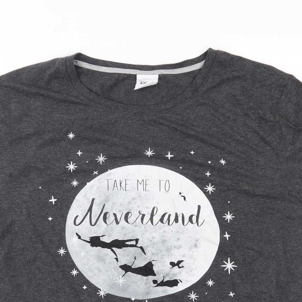 New Look Womens Grey    Pyjama Top Size L  - take me to neverland