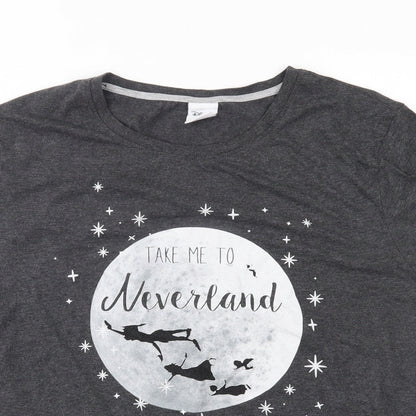 New Look Womens Grey    Pyjama Top Size L  - take me to neverland