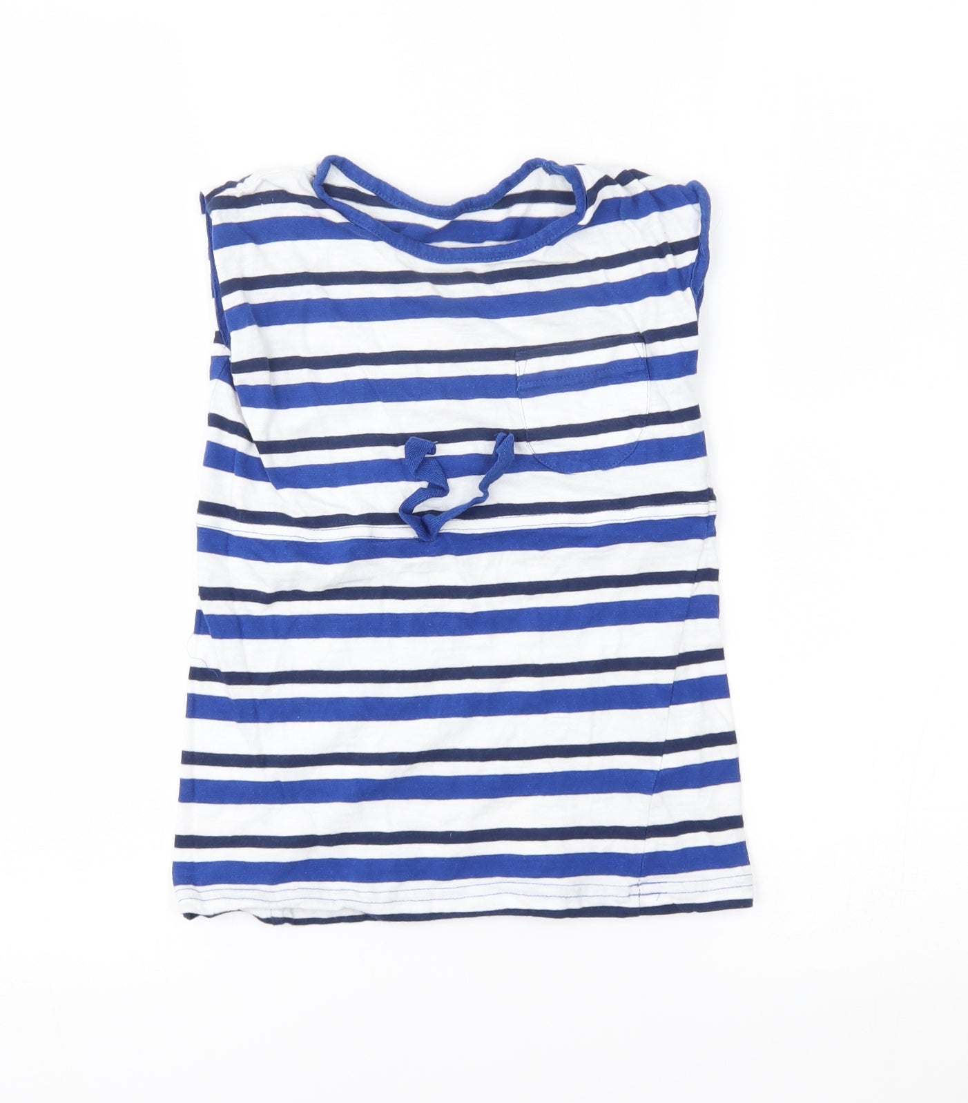 Lily & dan Girls Blue Striped  Basic Blouse Size 3-4 Years