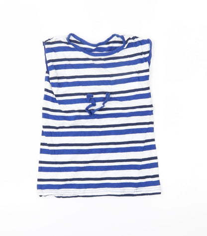 Lily & dan Girls Blue Striped  Basic Blouse Size 3-4 Years