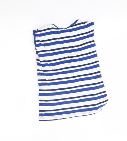 Lily & dan Girls Blue Striped  Basic Blouse Size 3-4 Years