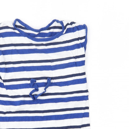 Lily & dan Girls Blue Striped  Basic Blouse Size 3-4 Years