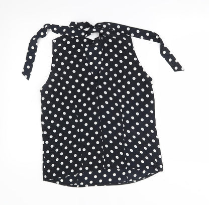 maria bellesy Womens Black Polka Dot  Basic Blouse One Size