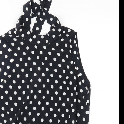 maria bellesy Womens Black Polka Dot  Basic Blouse One Size