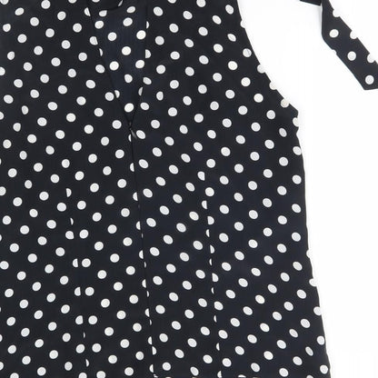 maria bellesy Womens Black Polka Dot  Basic Blouse One Size