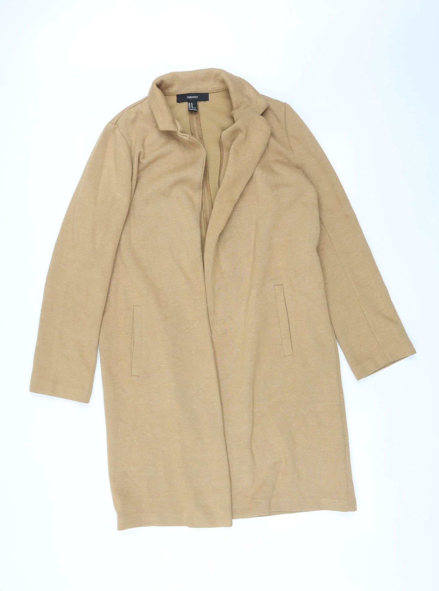 FOREVER 21 Womens Brown   Overcoat Coat Size M