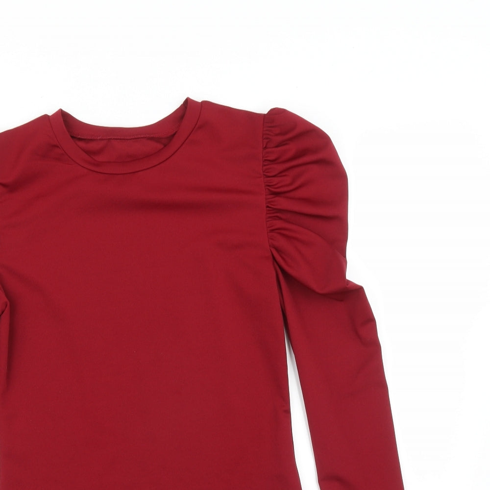 Womens UK Size S Preworn Red Basic T-Shirt