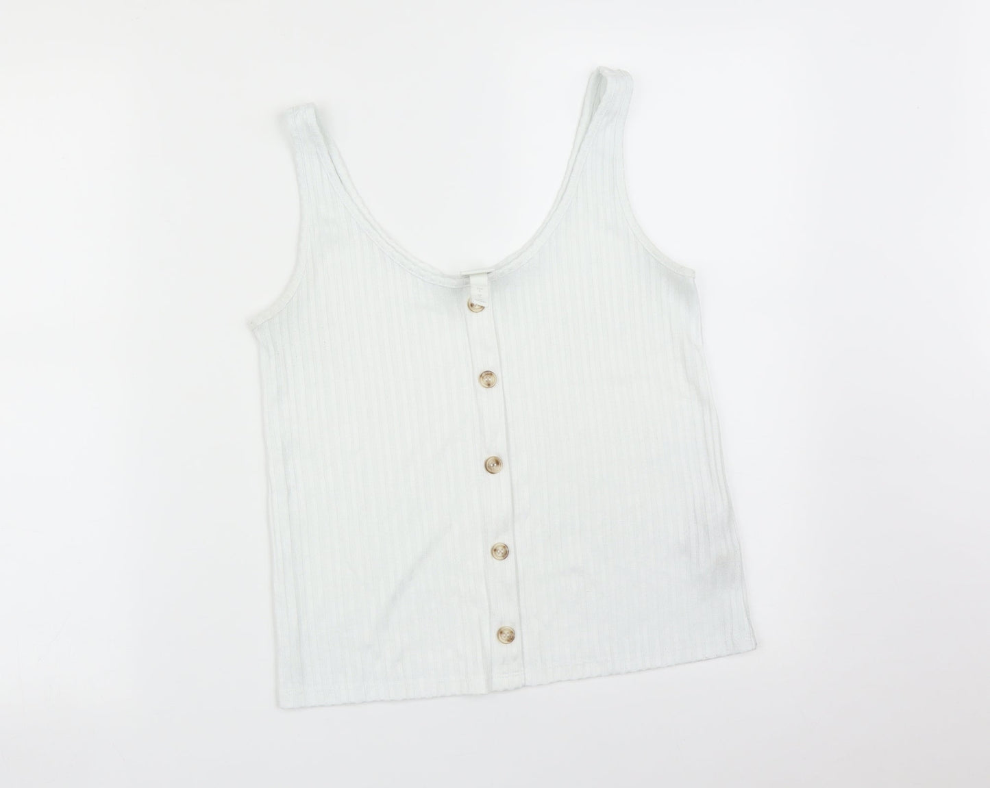 Womens UK Size S H&M White Basic T-Shirt