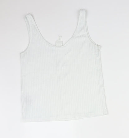 Womens UK Size S H&M White Basic T-Shirt