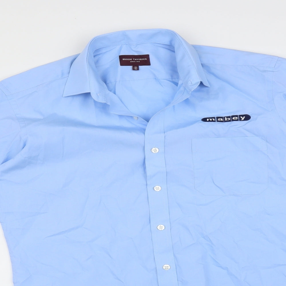 Mens UK Collar Size  Brook Taverner Smart Blue  Dress Shirt