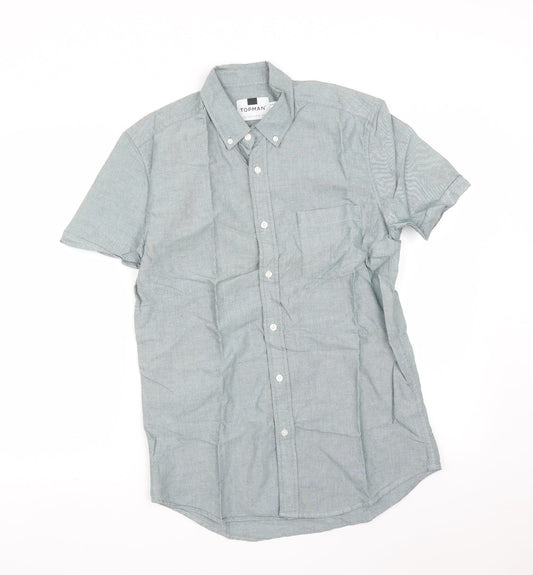 Topman Mens Green    Button-Up Size S