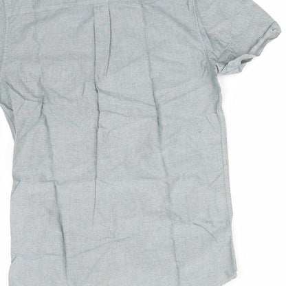 Mens UK Size S Topman Green  Button-Up Short Sleeve Casual Shirt