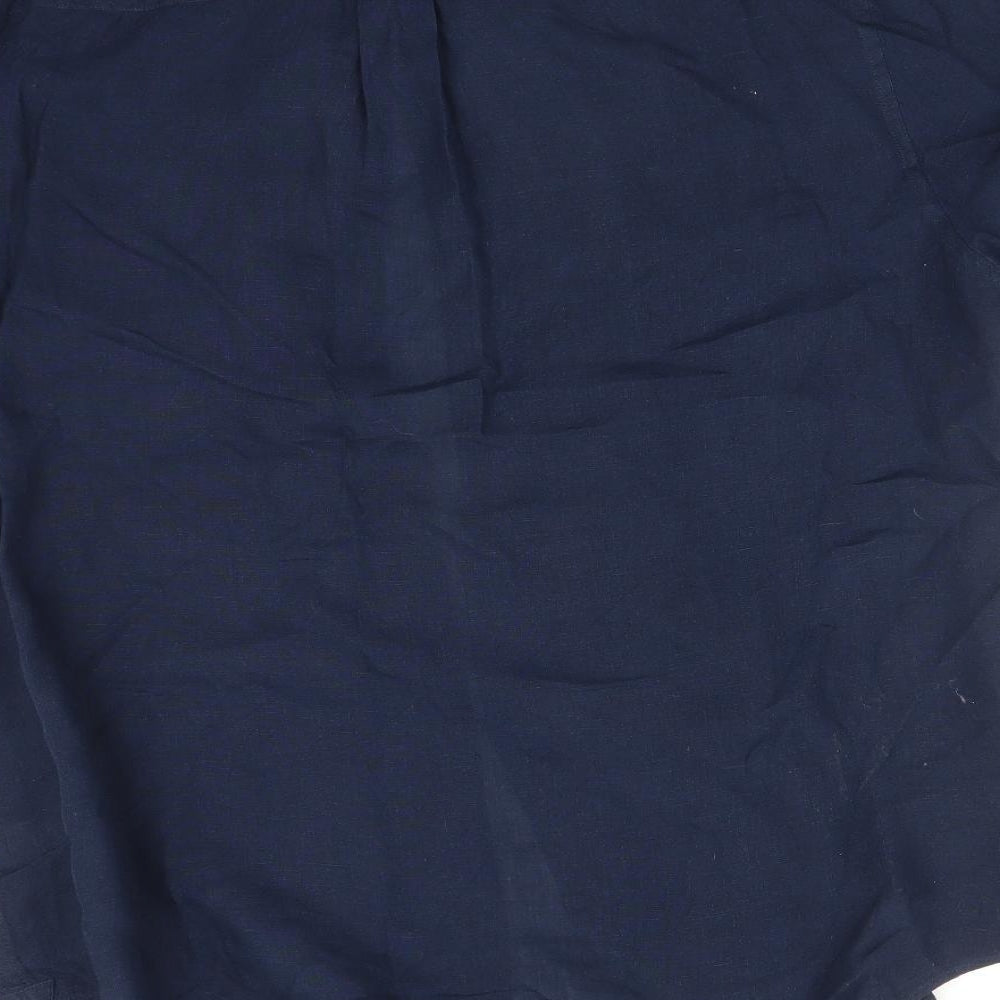 Mens UK Size  John Lewis Blue  Button-Up Short Sleeve Casual Shirt