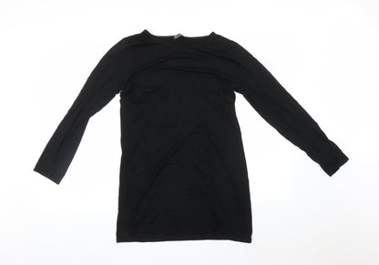 Womens UK Size  Signature Black Basic T-Shirt
