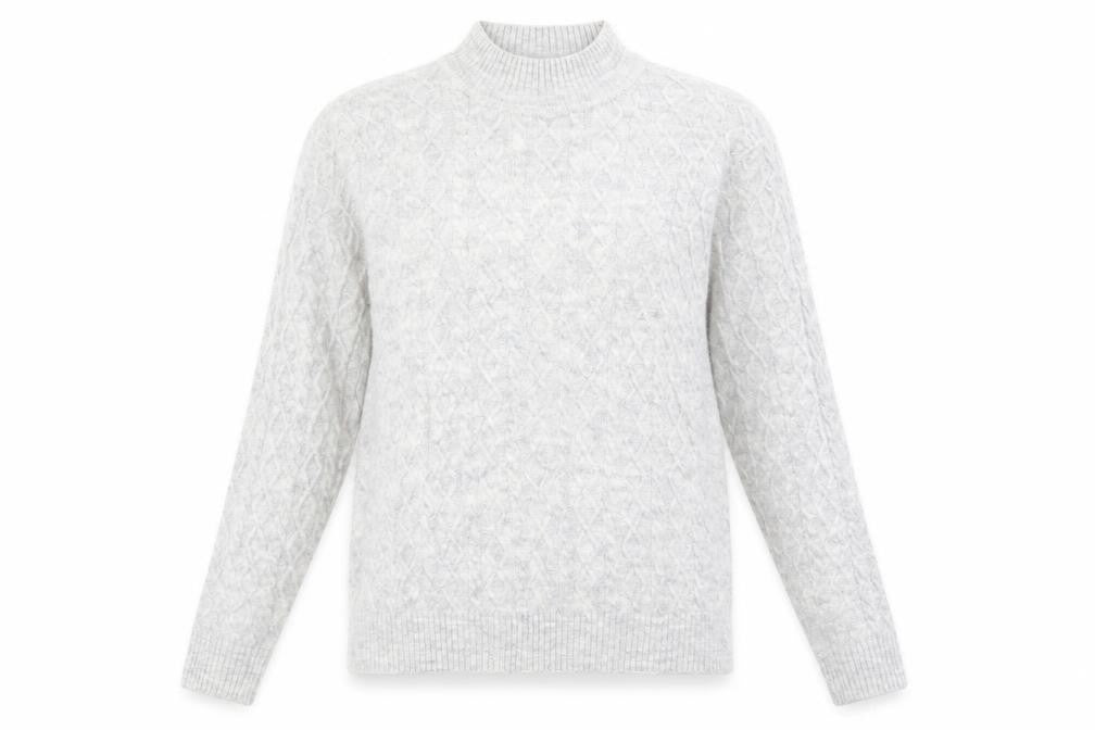 Womens UK Size S ISLE Grey Pullover Jumper