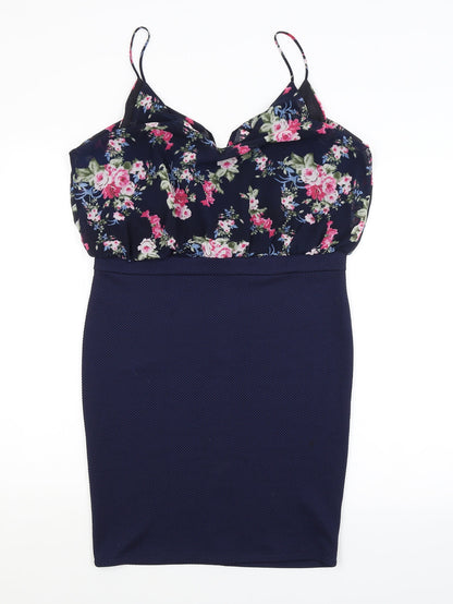 TFNC Womens Blue Floral  Pencil Dress  Size L