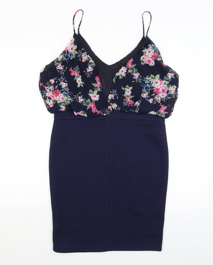 TFNC Womens Blue Floral  Pencil Dress  Size L