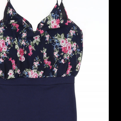 TFNC Womens Blue Floral  Pencil Dress  Size L