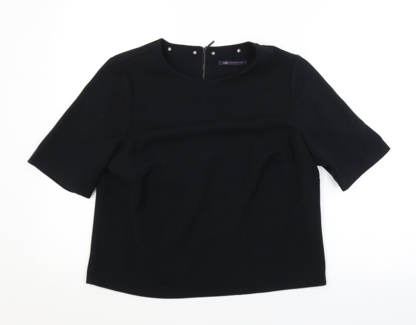 M&S Womens Black   Basic Blouse Size 14