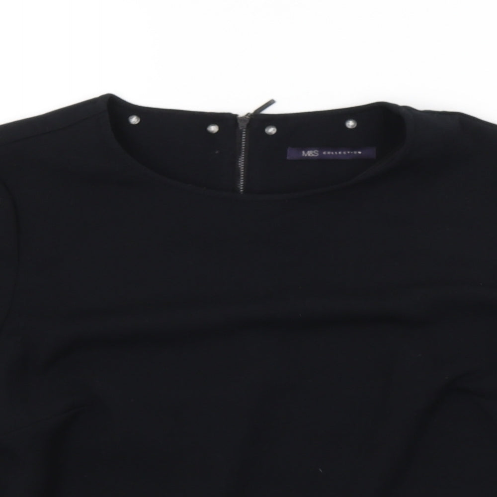 M&S Womens Black   Basic Blouse Size 14