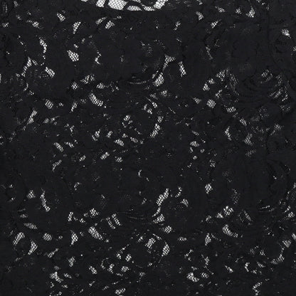 George Womens Black Floral  Basic Blouse Size 12