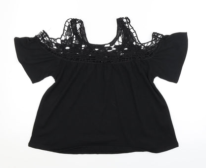 Primark Womens Black Floral  Basic Blouse Size 10