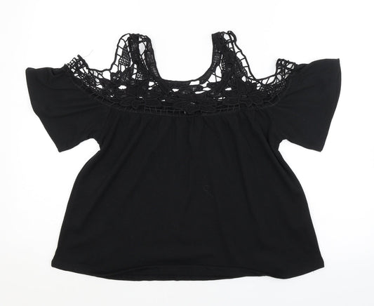 Primark Womens Black Floral  Basic Blouse Size 10