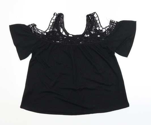 Primark Womens Black Floral  Basic Blouse Size 10