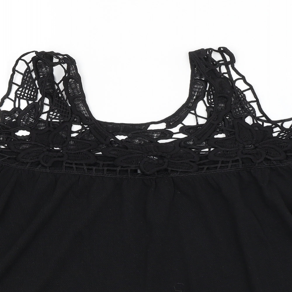 Primark Womens Black Floral  Basic Blouse Size 10