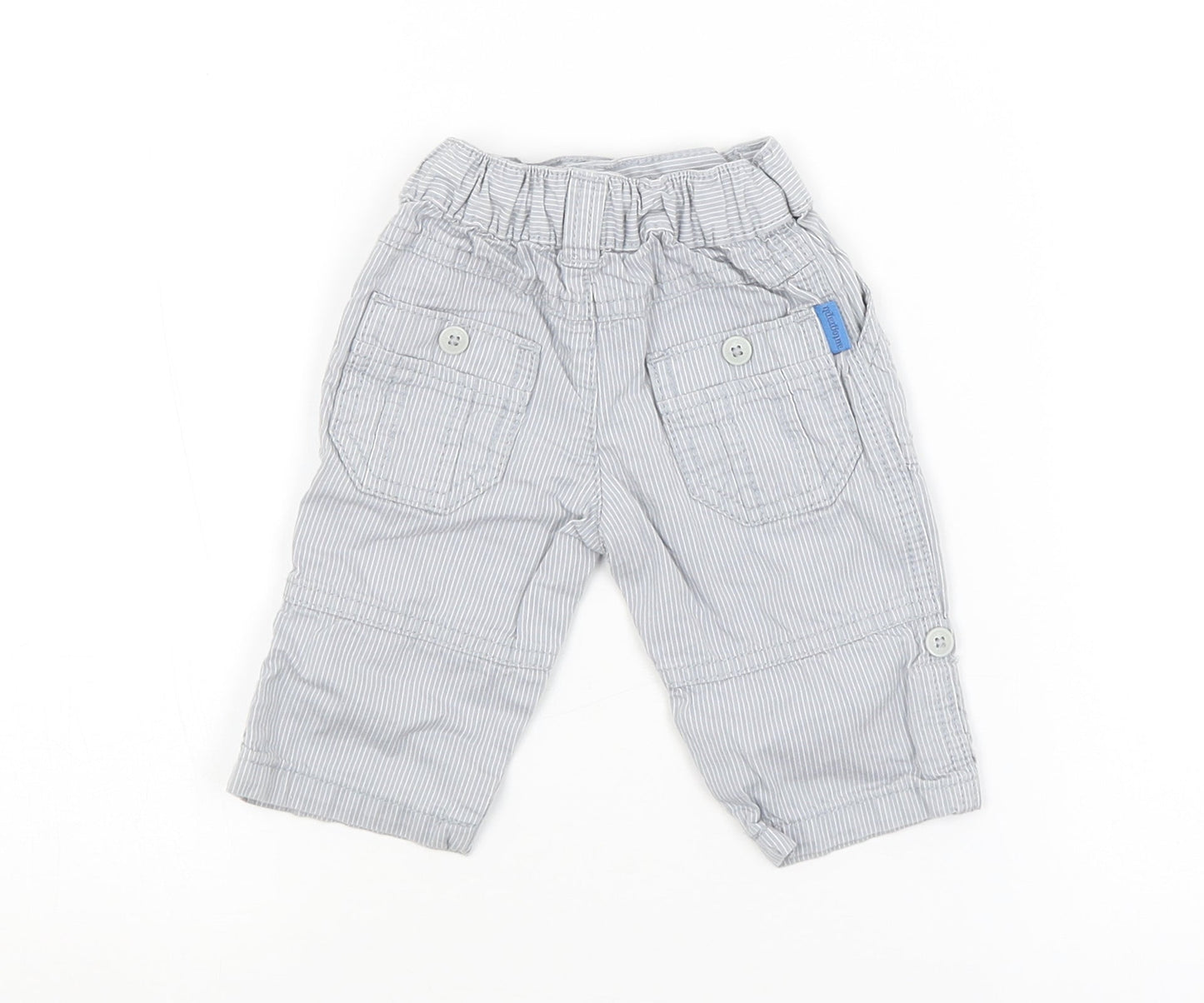M&S Baby Blue Striped  Cargo Trousers Size 0-3 Months