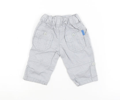 M&S Baby Blue Striped  Cargo Trousers Size 0-3 Months