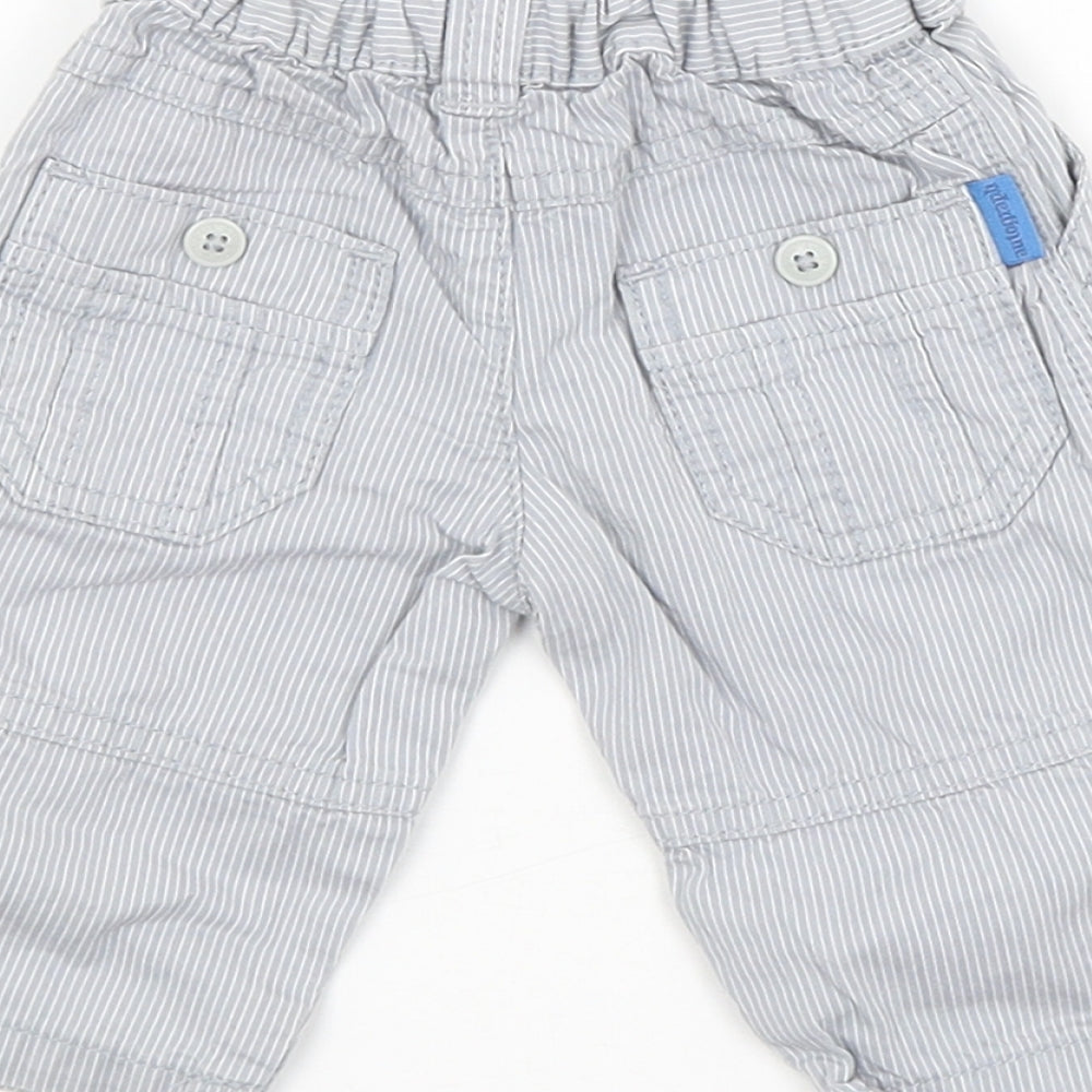 M&S Baby Blue Striped  Cargo Trousers Size 0-3 Months