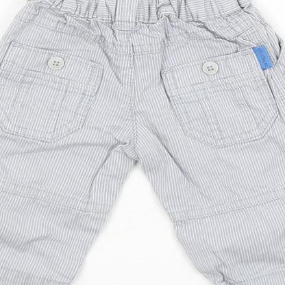 M&S Baby Blue Striped  Cargo Trousers Size 0-3 Months