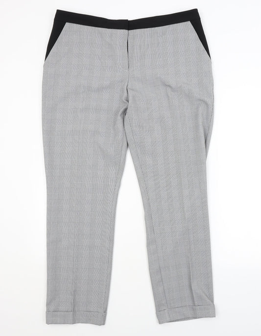 Womens UK Size 16 Preworn Regular Fit  Grey Trousers