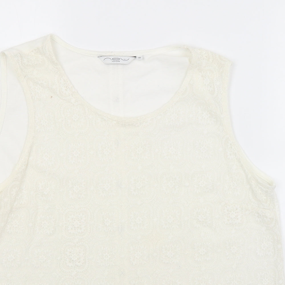 Womens UK Size 16 New Look White Basic Blouse