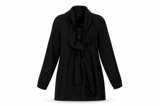 Front view of Zara women’s black t-shirt dress, size XS