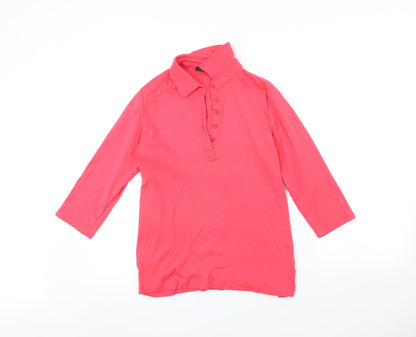 Womens UK Size 12 Via Appia Pink Basic T-Shirt