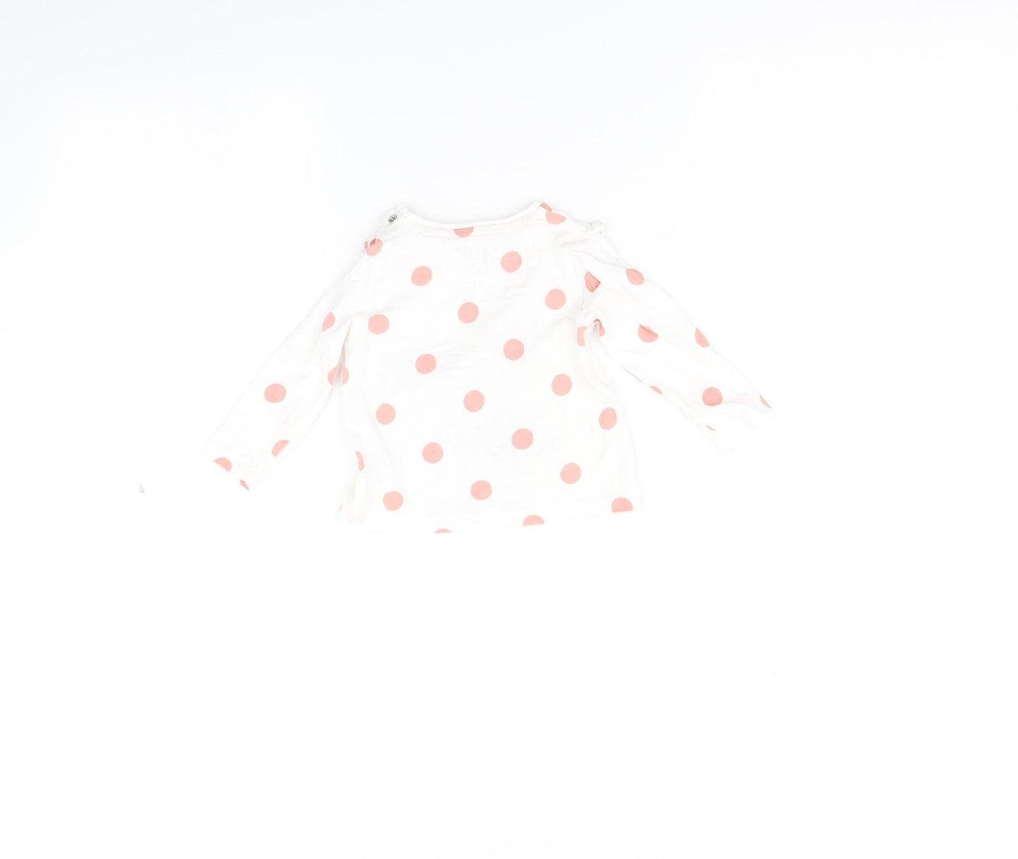 F&F Baby White Polka Dot  Basic T-Shirt Size 3-6 Months