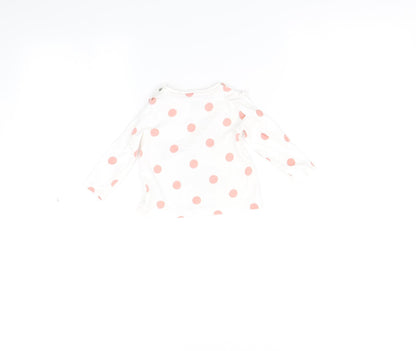 F&F Baby White Polka Dot  Basic T-Shirt Size 3-6 Months