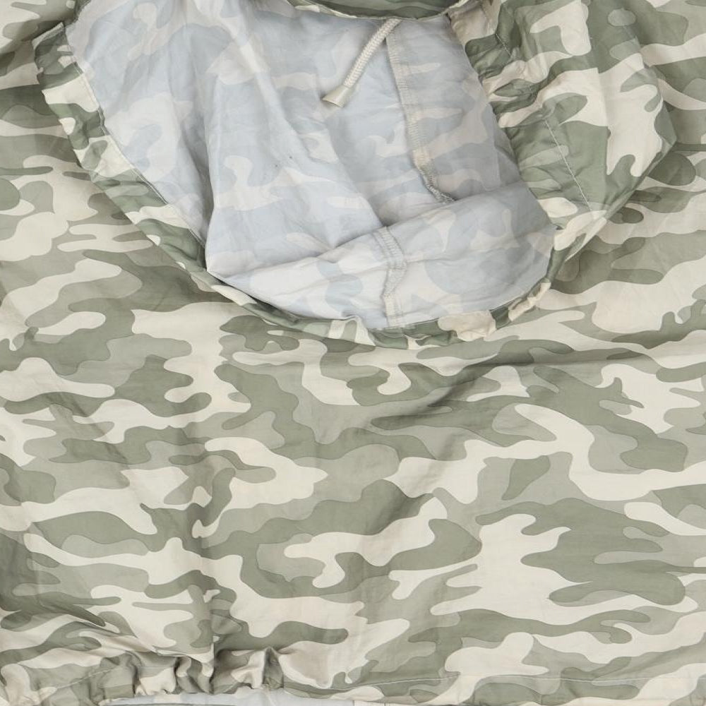 B&C Womens Green Camouflage  Rain Coat Coat Size L