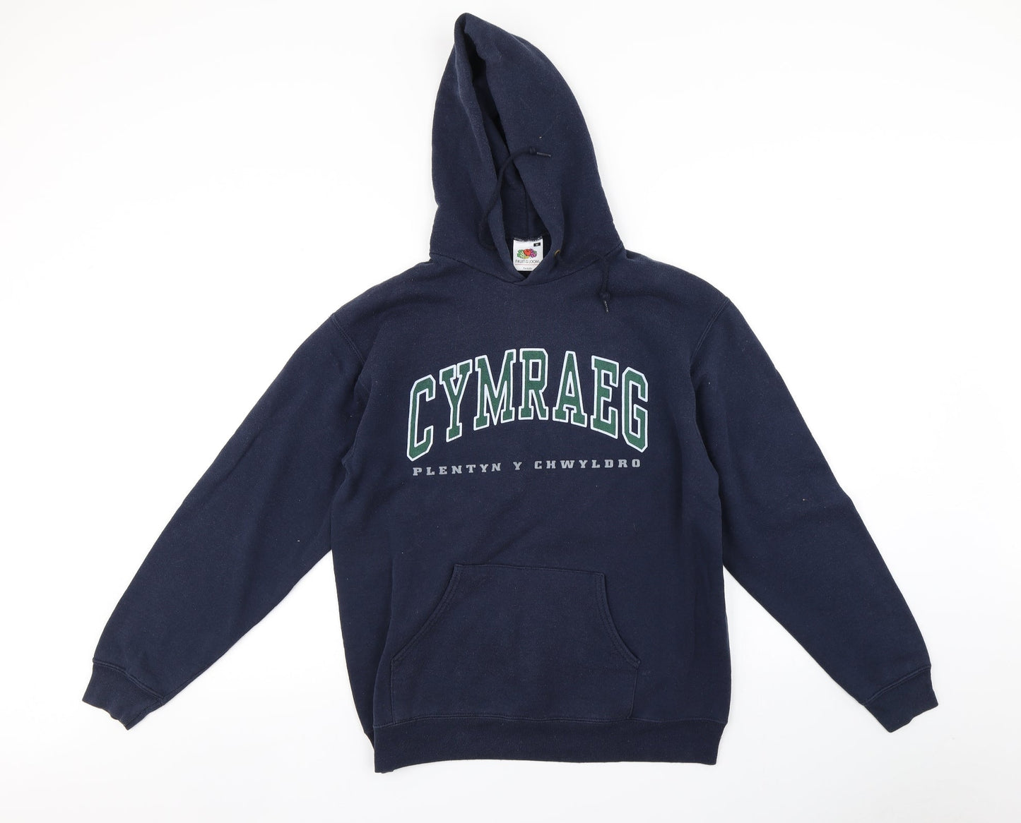 Fruit of the Loom Womens Blue   Pullover Hoodie Size M  - Cymraeg