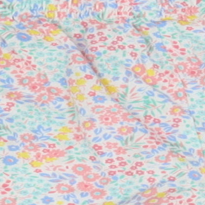 John Lewis Girls White Floral  Dungaree Shorts Shorts Size 4 Years
