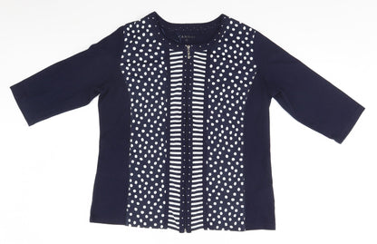 Canda Womens Blue   Full Zip Jumper Size L