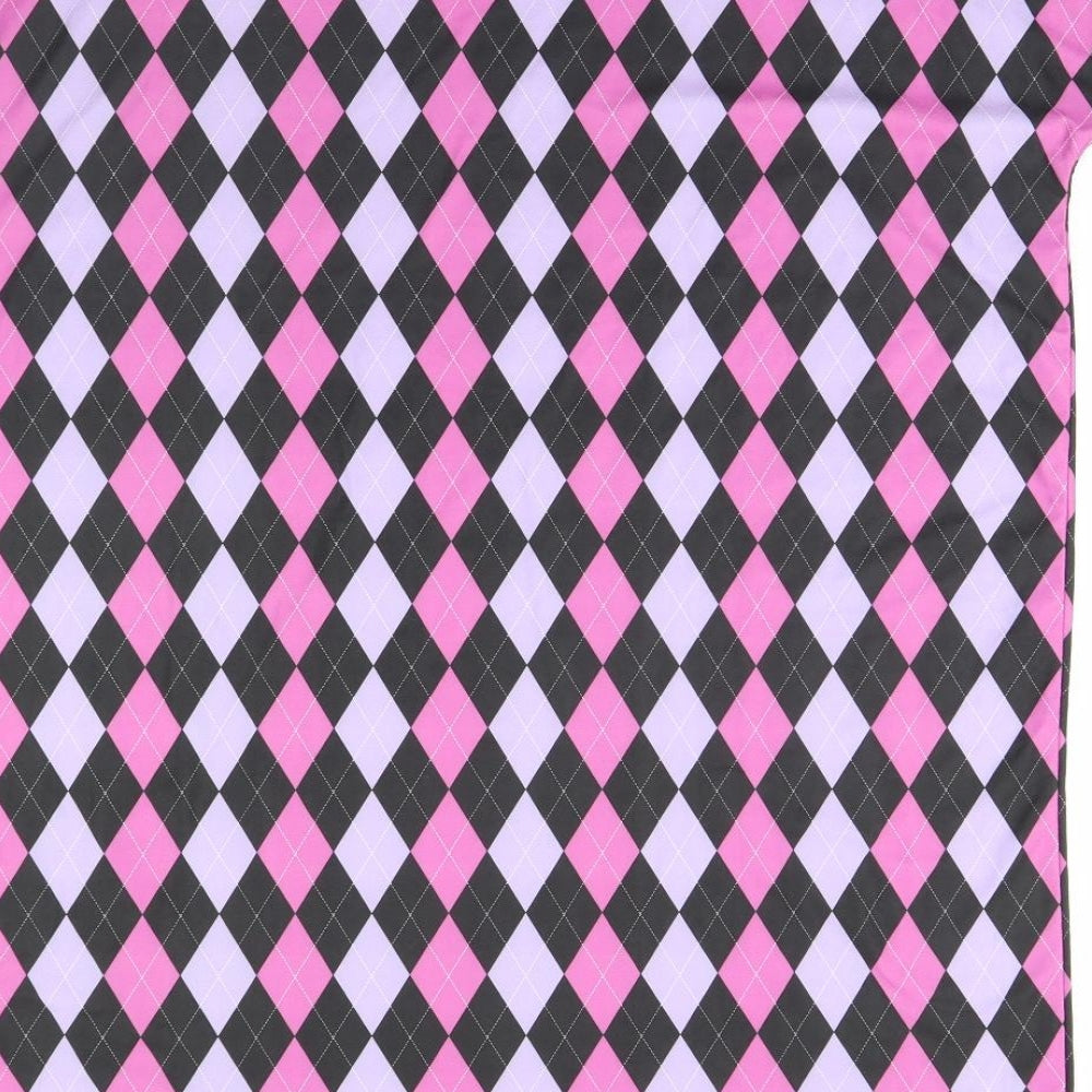 Urban Threads Womens Pink Argyle/Diamond  Basic T-Shirt Size 12