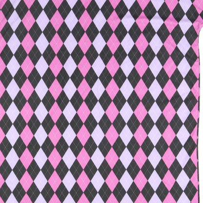 Urban Threads Womens Pink Argyle/Diamond  Basic T-Shirt Size 12