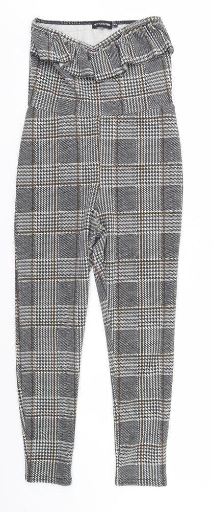 PRETTYLITTLETHING Womens Grey Houndstooth  Jumpsuit One-Piece Size 8 L24 in