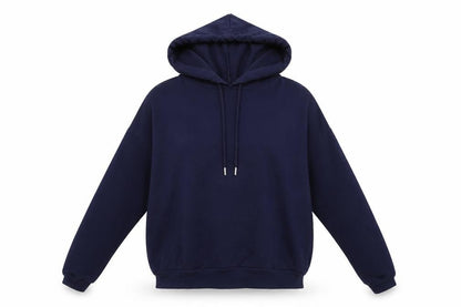 Front view of ASOS women’s blue pullover hoodie, size UK 6