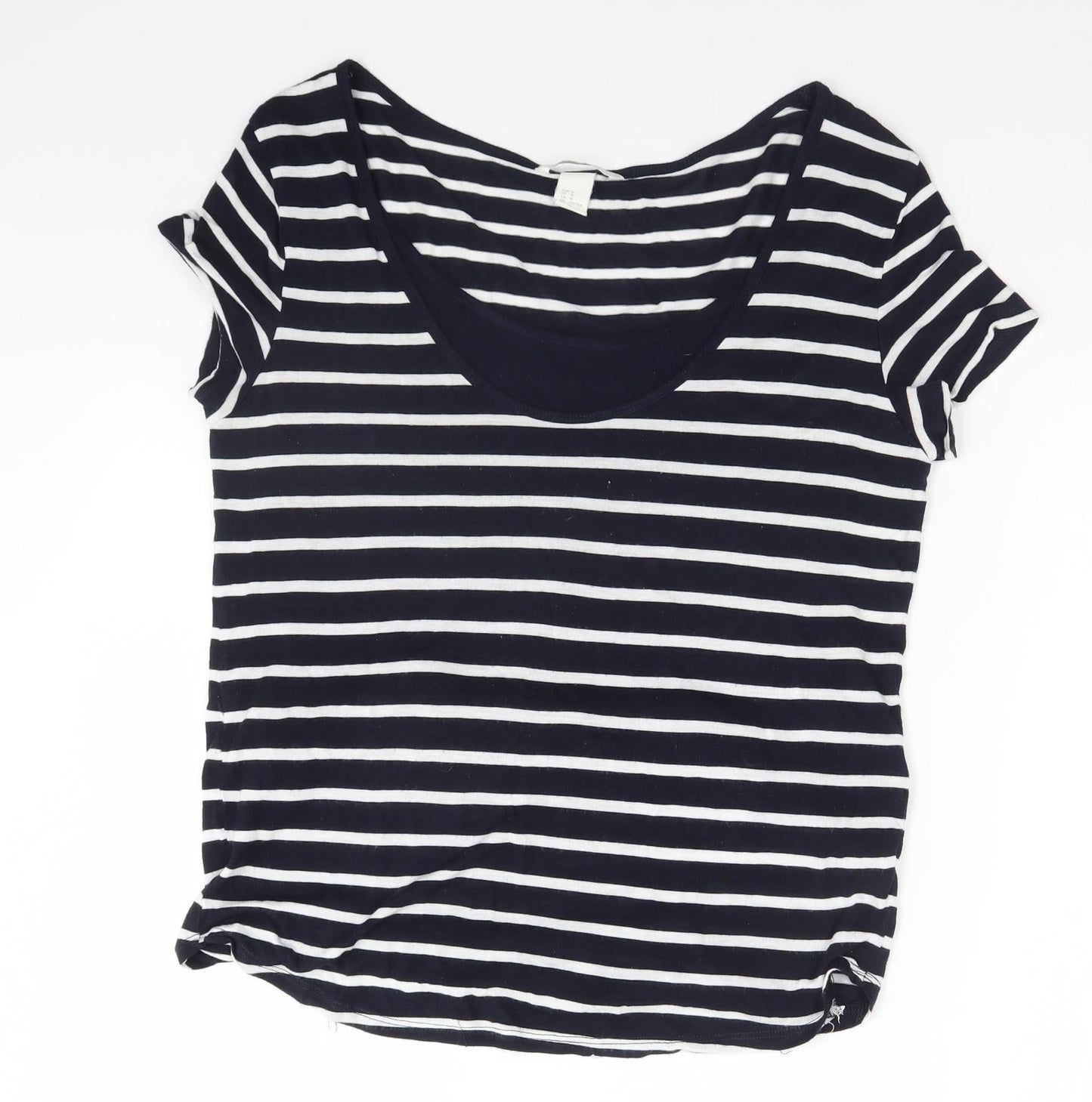 Womens UK Size 10 H&M Blue Basic T-Shirt